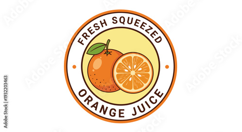 Fresh Squeezed Orange Juice Logo Design.