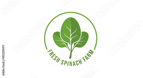 Fresh Spinach Farm Logo Design Element.