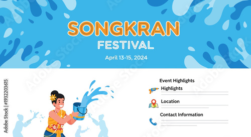 Man Enjoying Water Splash during Songkran Festival.