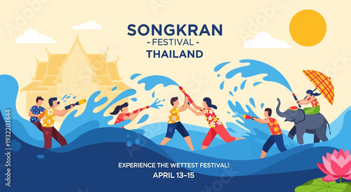 People Dancing in Water Songkran Festival.