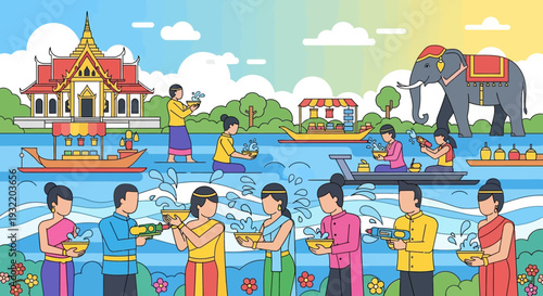 People Standing by the Water Offering Prayers.