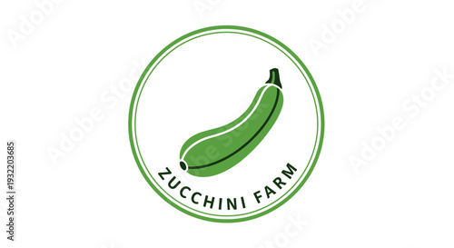 Green Zucchini Vegetable Logo Design Element.