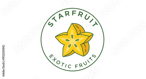 Illustration of a starfruit with sliced portion.