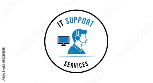 IT Support Services Logo Design Element.
