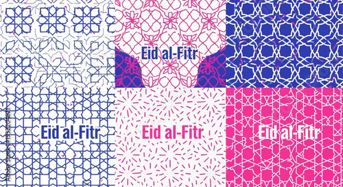 Eid al fitr designs geometric patterns vector backgrounds decorative