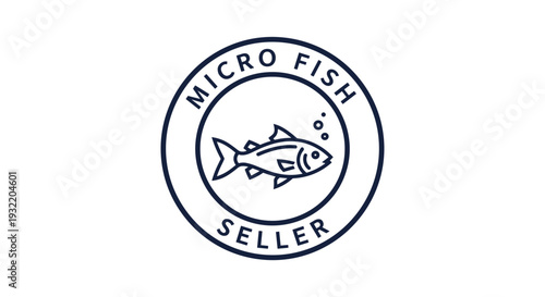 Micro Fish Seller Logo Design Illustration.