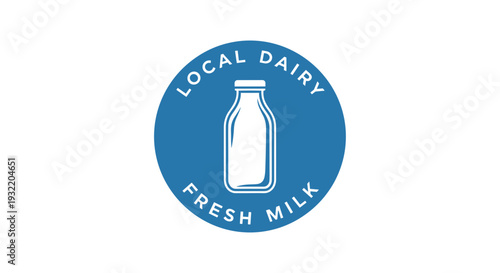 Milk Bottle Logo Design Element.