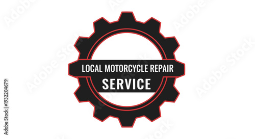 Motorcycle Repair Service Gear Logo Design.