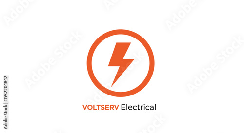 Orange Lightning Bolt Logo Design Element.