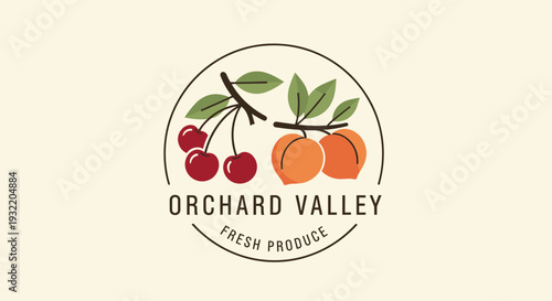 Orchard Valley Fresh Produce Logo Design.