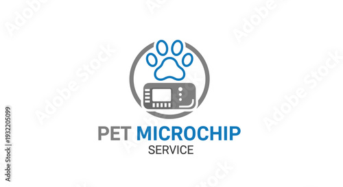 Pet Microchip Service Logo Design Element.