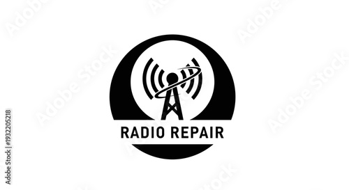 Radio Repair Service Logo Design Element.