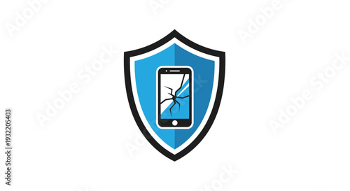 Shield Icon Protecting Smartphone Screen.