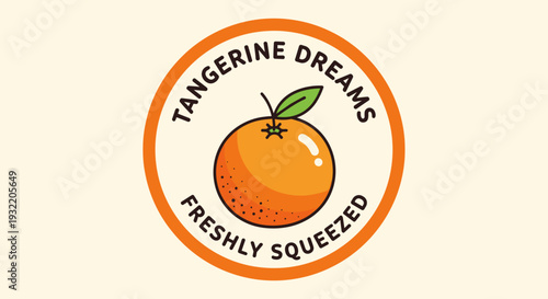 Tangerine Fruit Logo Design Element.