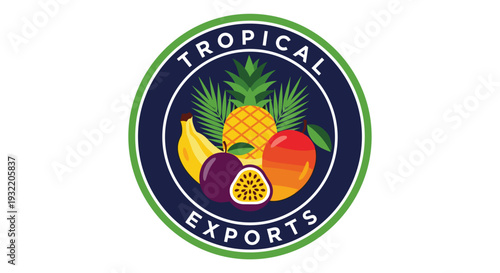 Tropical Fruits Logo Design Elements.