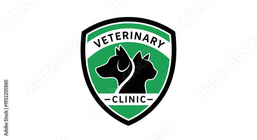 Veterinary Clinic Logo with Dog Silhouettes.