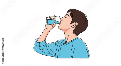 Woman Drinking from a Glass.