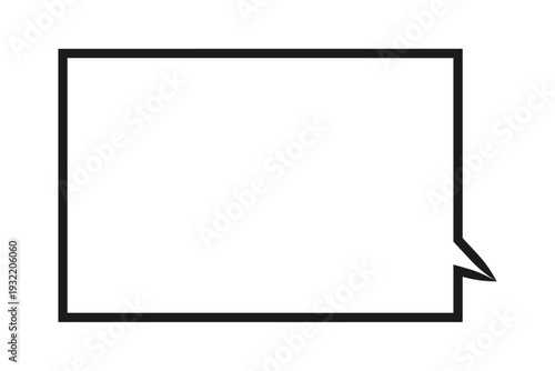 吹き出し - 毛筆で手書きしたようなテイストの、四角形の形の吹き出し
