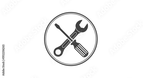 Wrench and Screwdriver Crossed.