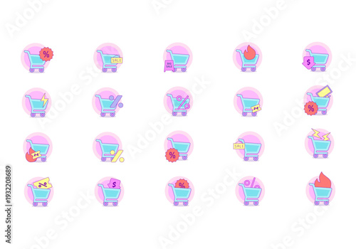 Colorful Pastel Shooping Cart