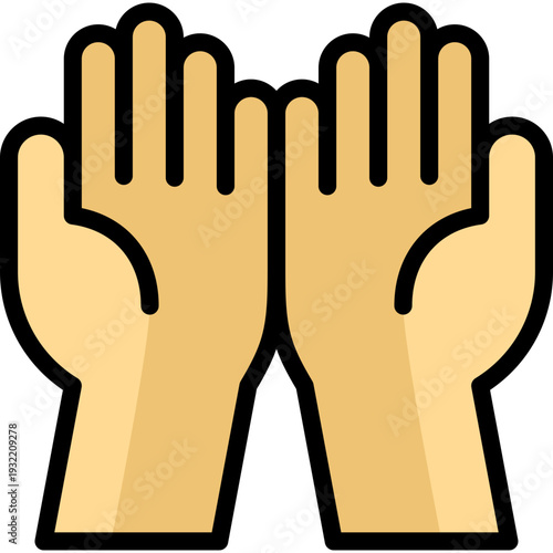 prayer icon illustration design with filled outline