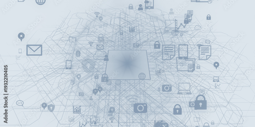 Fototapeta premium Futuristic CG illustration of cyberspace and digital technology concept