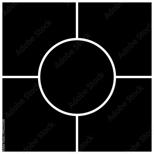 blank photo collage frame, black moodboard vector layout, cartoon manga or comics page template