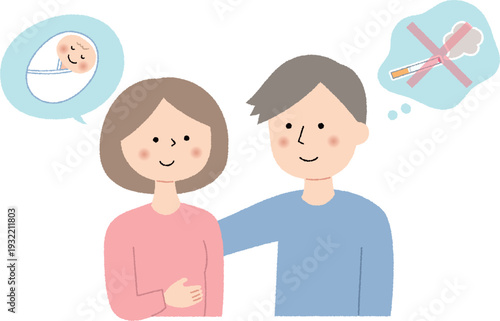赤ちゃんを望む女性と禁煙を決意する男性