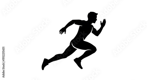 Dynamic silhouette of a running man in motion, symbolizing speed, athleticism, and active lifestyle pursuits with strong determination