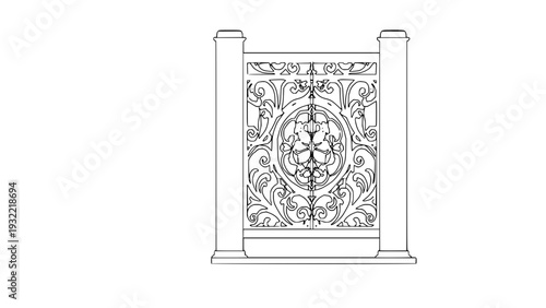 2D Concrete Balustrade Design Drawing