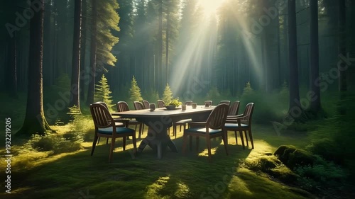 meeting table or dinning table in the park, part 3