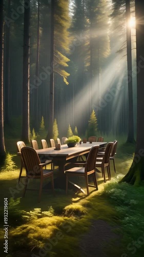 meeting table or dinning table in the park, part 1