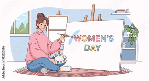 Womens Day Artist Illustrates Female Empowerment Creativity