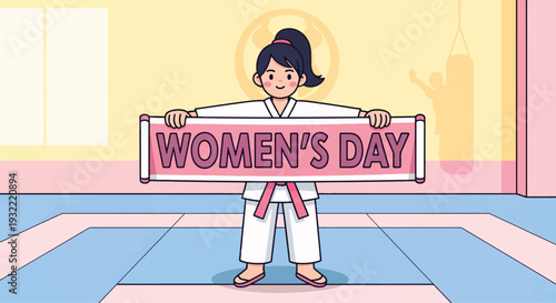 Women Empowerment Martial Artist Celebrating International Womens Day