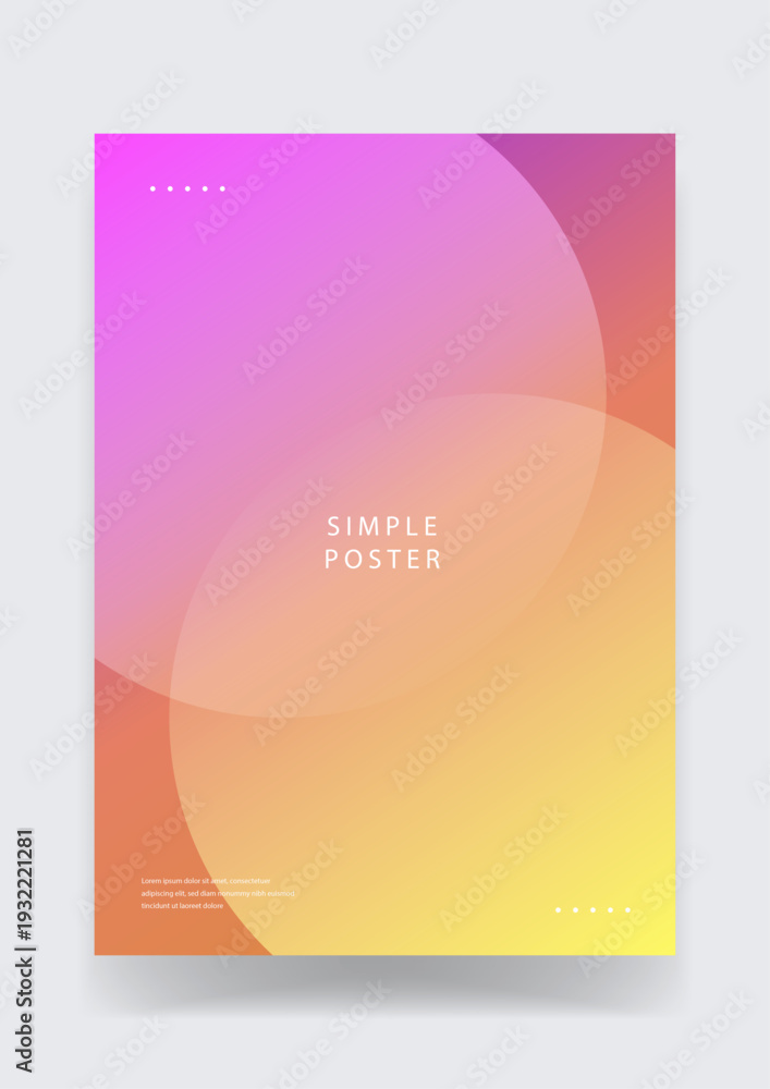 Fototapeta premium Clean and elegant poster design using overlapping soft yellow and purple gradient circles for a professional corporate or art brand