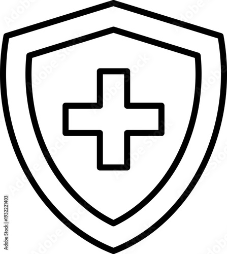 Black health insurance icon - outline
