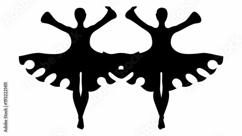 Elegant ballerinas in dynamic dance poses