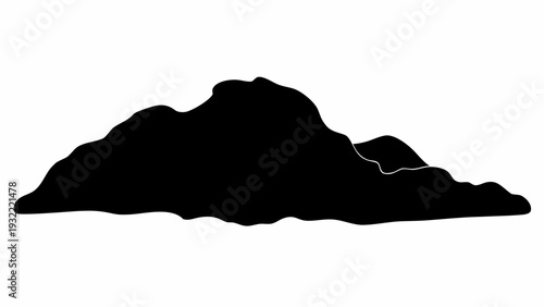 Silhouette of mountain range with rugged peaks and valleys