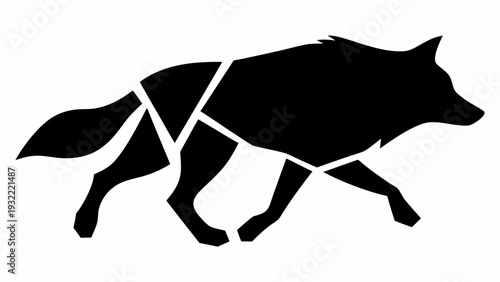 Black wolf silhouette illustration