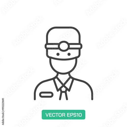 Dentist icon. Thin line icon vector