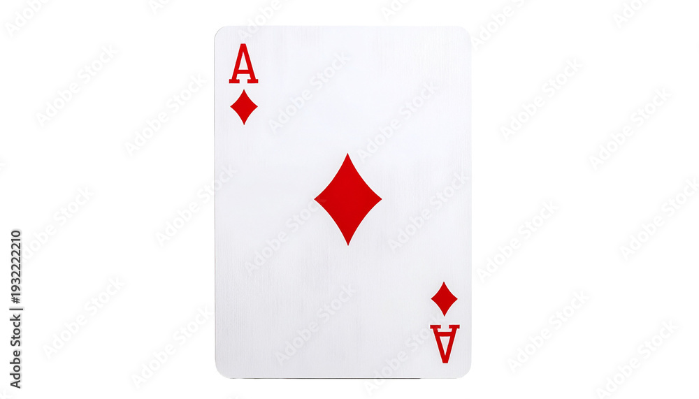 Obraz premium Ace of Diamonds Playing Card Isolated Gambling and Luck Concept