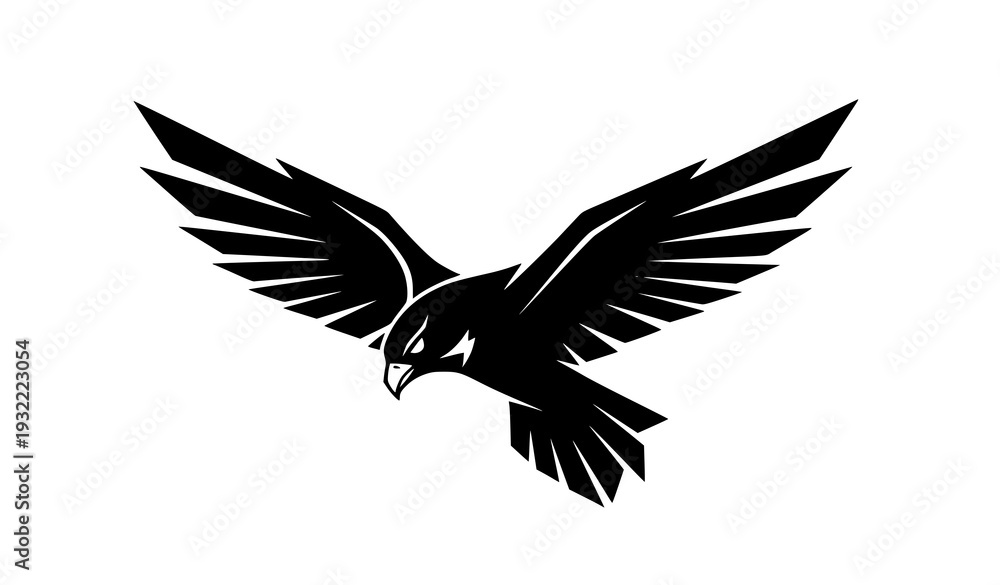 Obraz premium Modern Black Falcon Esports Mascot Logo Vector – Minimal Gaming Icon