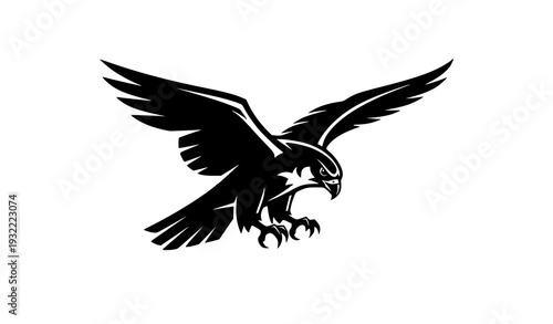 Minimal Black Falcon Silhouette Logo Vector for Esports Mascot Branding