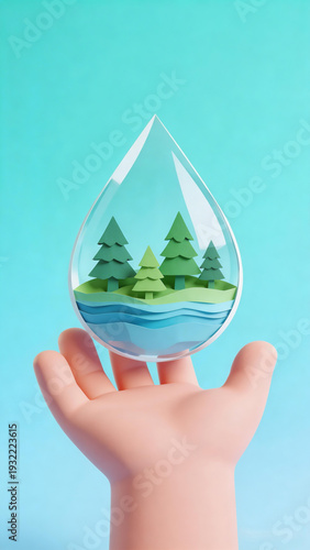 hands holding a green plant