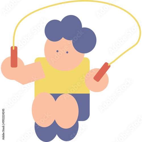 boy excerise with jumping rope
