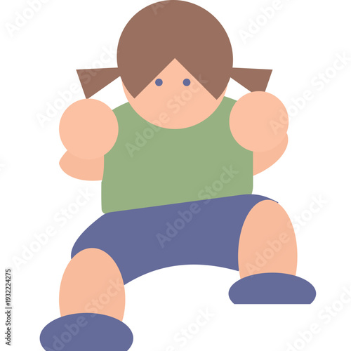 Girl sport with martial art pose