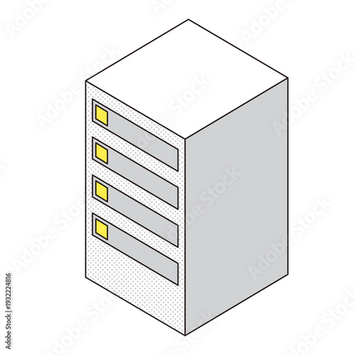 サーバー機器のイラスト（データセンター・ITインフラ）
