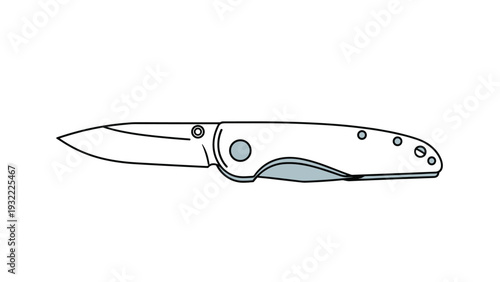 Sleek and modern folding pocket knife with a silver blade and white handle featuring metallic buttons isolated on a white background.