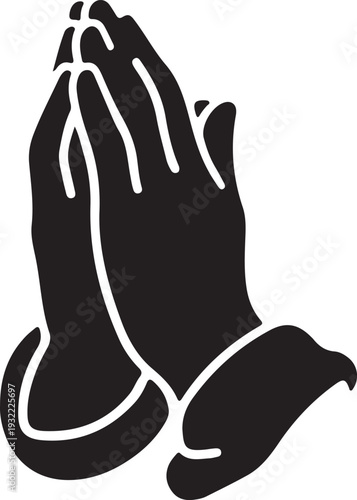 Praying hands white backgruond.