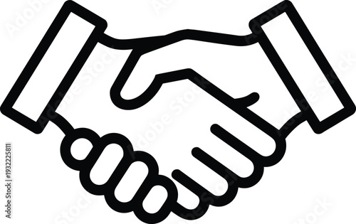 Handshake line icon representing partnership agreement business deal cooperation trust teamwork collaboration concept for corporate communication branding and professional relations